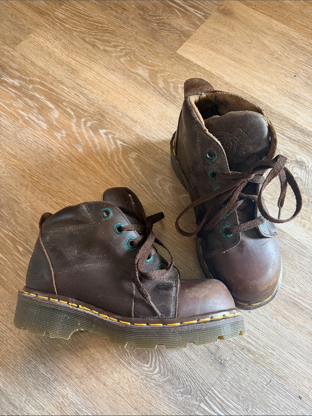 Dr. Martens Tan Leather Insole Boot Interior with Gold Logo
